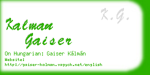 kalman gaiser business card